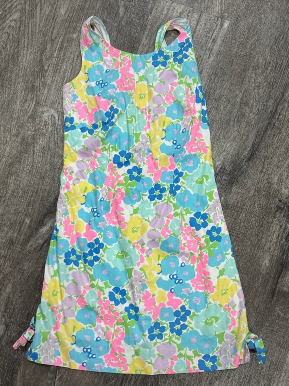 Lilly Pulitzer Girls Floral Tank Dress - Pink Blue Yellow Green